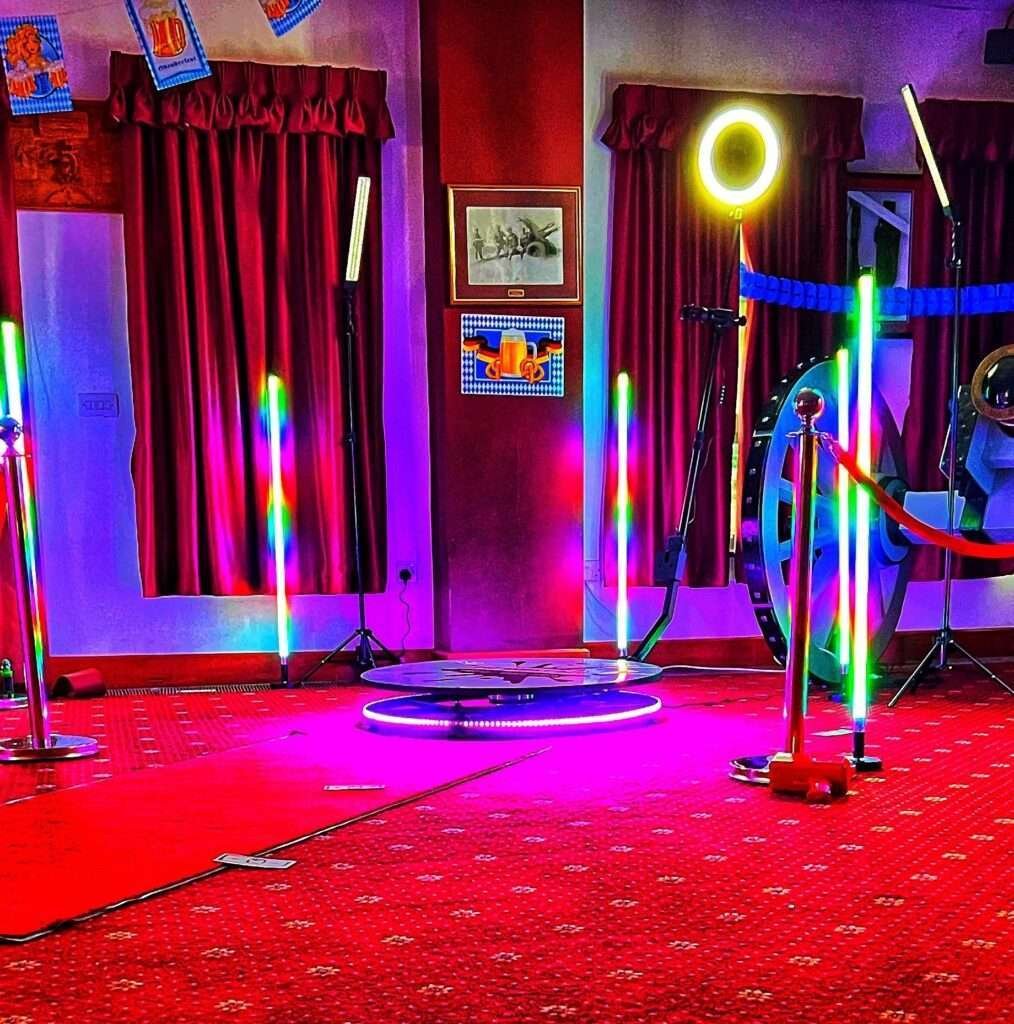 360 Video Booth Setup with LED Lighting Essex